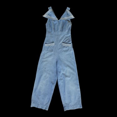 Rare! 1930s Overalls / 30s Jumpsuit / 1940s 40s Workwear Sportswear 
