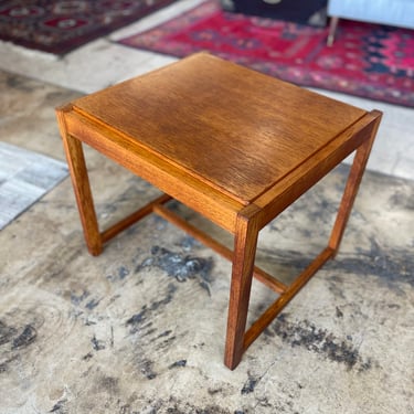 Danish Teak/Vinyl Fliptop Table/Stool 21 Designed by Erik Buch for D.D. Møbler, c. 1957