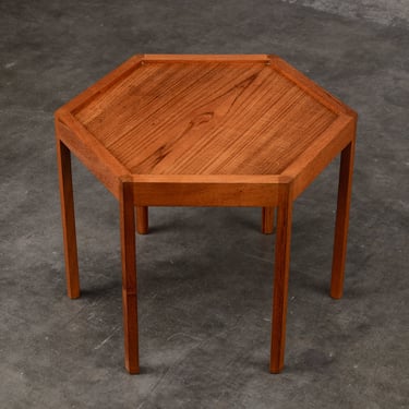 Hans C Andersen Hexagonal Teak Side Table Mid-Century Danish Modern Artek 