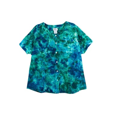 Vintage Tie Dyed Button Up Blouse/Top size 14/16 or 1x 