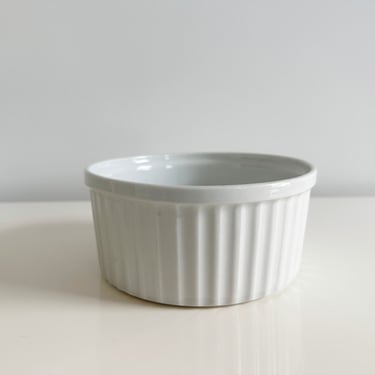 Arabia of Finland Uunikokki Off White 7" Ceramic Fluted Casserole Baking Dish Vintage 1980s 