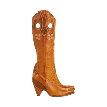 Dior Brown Embroidered Cowboy Boots