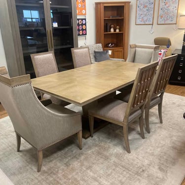 A.R.T. Furniture 'Bedford' Cerused Oak Dining Set w/ 6 Chairs