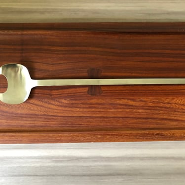 Vintage BAUER Denmark stainless steel serving spoon. Modernist 1960's Danish cutlery 