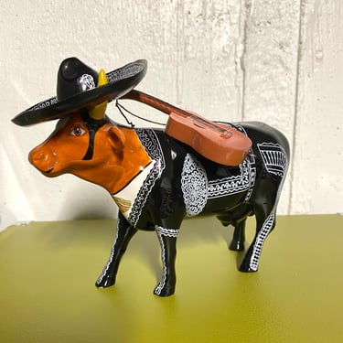 Vintage 2001 Westland Cow Parade Figurine~  CowParade Vintage Ceramic # 9190 "Mooriachi" Figure Cow Art~ Mexican  sombrero, guitar, 