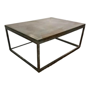 Industrial Modern Metal and Concrete Coffee Table