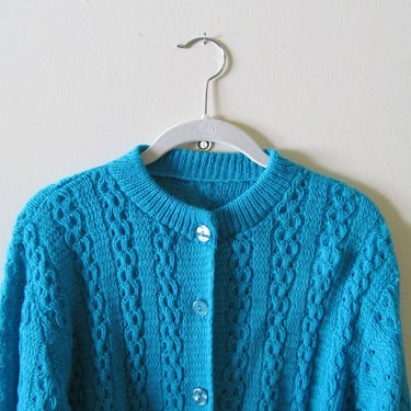 Cable Knit Cardigan M L 38 Bust 