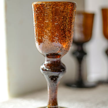 Handblown Amber Tinted Wine Glasses