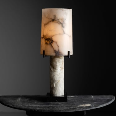 Sculpted Alabaster Table Lamp