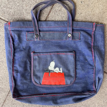 Vintage denim snoopy tote