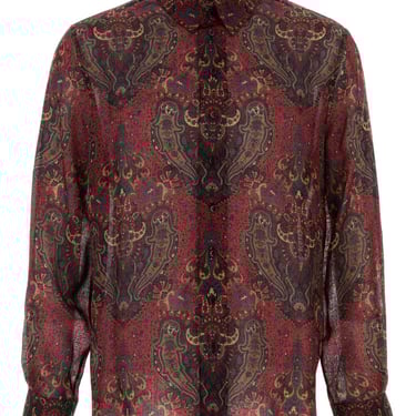 Saint Laurent Men Printed Crepe Shirt