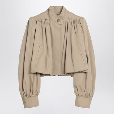 Chloé Cropped Beige Cotton Gabardine Jacket Women