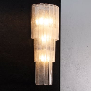 Magnificent wall sconce with Murano glass crystal color Made in Italy, vintage style design wall lamp with glass 