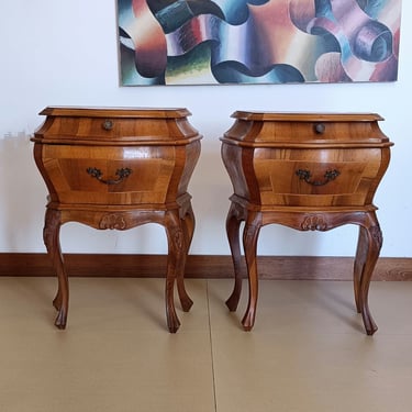 Beautiful 1 of 2 bedside tables in the Venetian baroque style / made in Italy / 50s-60s 