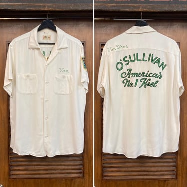 Vintage 50s 60s Hilton Bowling Shirt Mustard Yellow | Fenix