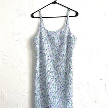 Vintage 90s Pastel Floral Print Shift Dress 
