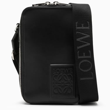 Loewe Small Black Leather Shoulder Bag With Logo Men