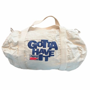 Vintage Pepsi Canvas Duffle Bag Gotta Have It Cream Color 90s Bag 