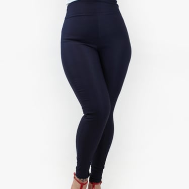 Pin Up Pants, Navy Blue Pin Up High Waist Cigarette Pants 