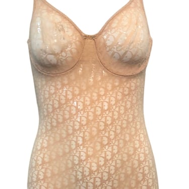 Dior Y2K Lingerie Nude Mesh Logo Underwire Bodysuit New/Old