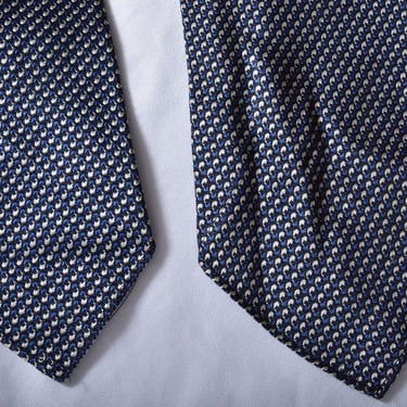 1920's Men's Suit Tie, Dark Blue Print, Antique, ART DECO, Polka Dot, Arrow Cravat, Silk, Navy Blue Rayon 1930's Vintage Fashion 