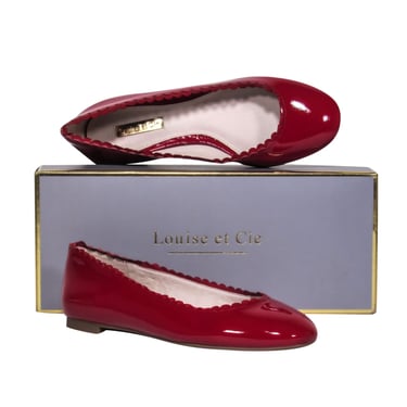 Louise et Cie - Red Patent Leather "Caynlee" Scalloped Edge Ballet Flats Sz 6
