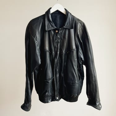 Obsidian Soft Leather Bomber