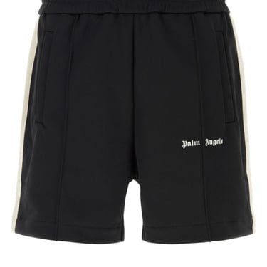 Palm Angels Man Black Polyester Bermuda Shorts