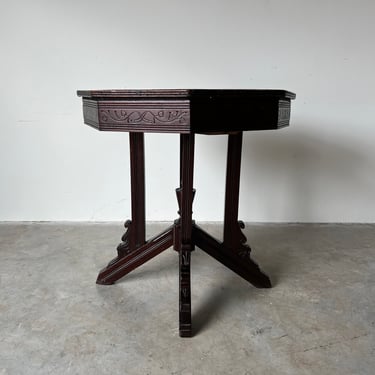 Antique Eastlake - Style Solid Mahogany Occasional Table 