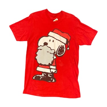 (L) Red Peanuts Snoopy Clause T-Shirt 031122 JF