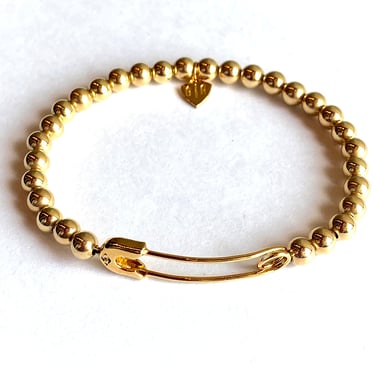 Godfrey and Rose - Safety Pin Bead Bracelet - GV charm/GF Beads