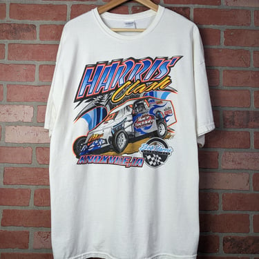 Vintage 00s Y2k Double Sided Harris Clash ORIGINAL Racing Tee - 2 Extra Large 