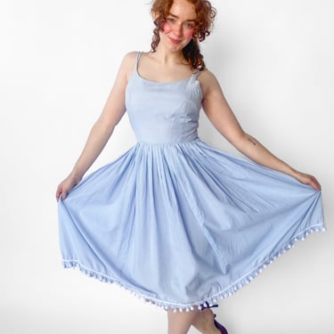 1960s Pale Blue Gingham Dress, sz. S