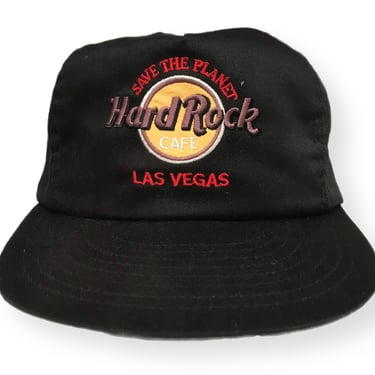 Vintage 90s Made in USA Hard Rock Cafe Las Vegas “Save the Planet” Strap Back Hat Cap 