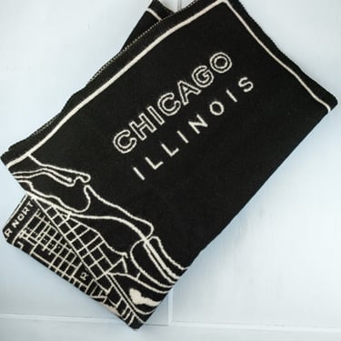 Chicago Map Wool Throw