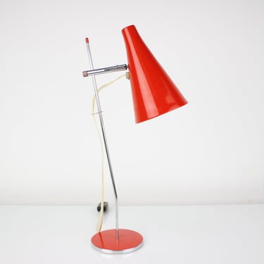 Midcentury Red Table Lamp Designed by Josef Hurka, 1960s / Vintage Lamp / Mid-century 