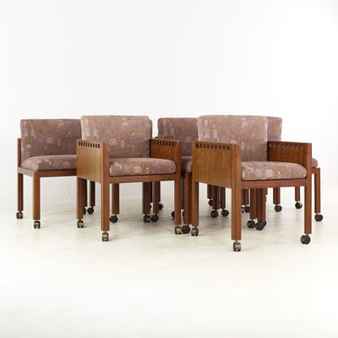 Frank Lloyd Wright Style Dining Chairs - Set of 8 - mcm 