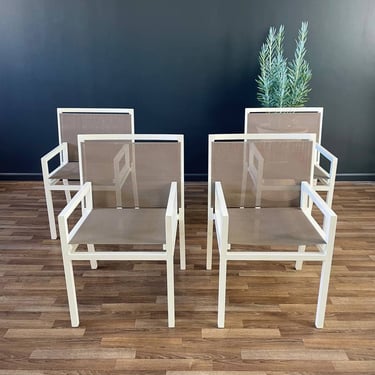 Set of 4 Aluminum Patio Chairs by Janus et Cie 