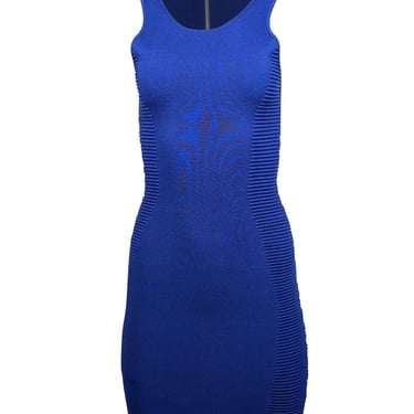 Torn by Ronny Kobo - Cobalt Blue Ribbed Side Bodycon Dress Sz S