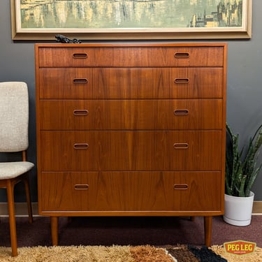 Danish Modern teak highboy dresser by Falster, Denmark