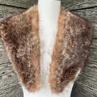 vintage fox fur stole luxe brown ruff fur collar wrap 