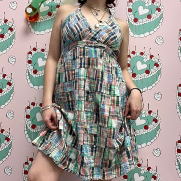 Plaid Halter Dress