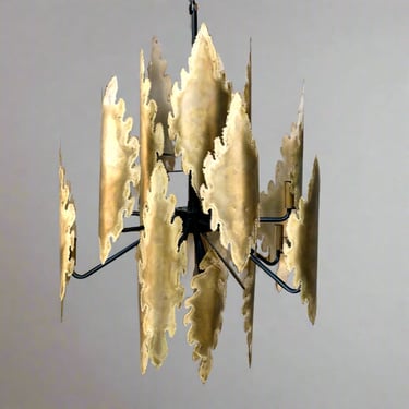 Feldman Lighting Company Torch Cut Brass Chandelier by Tom Greene