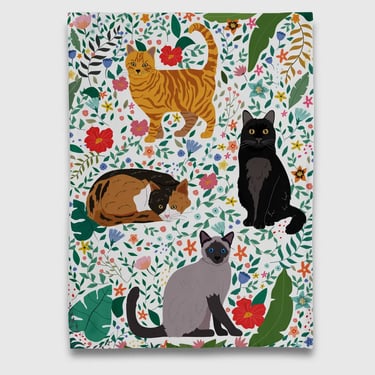 Garden of Cats Tea Towel
