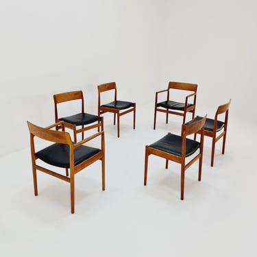 Danish teak dining chairs by Johannes Nogaard 1960s, set of 6 