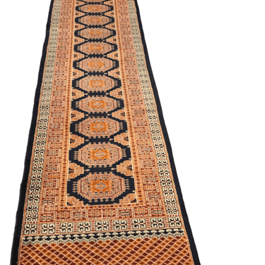 Semi-Antique Fine Pakistani Bokhara Carpet Runner 12 ft. 10 in. Long