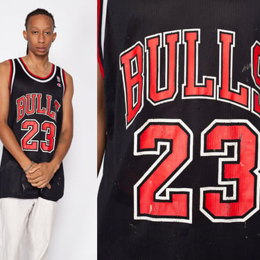 Vintage Champion Michael Jordan Jersey Chicago Bulls #23 NBA Size 48 Black