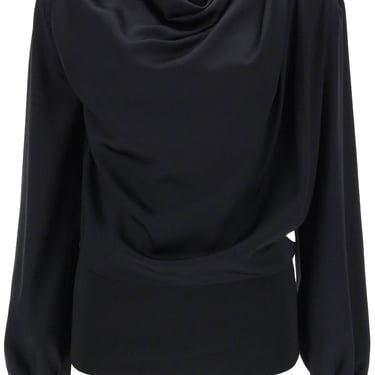 Alexander Mcqueen Draped Blouse In Satin Women