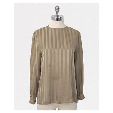 vintage 90's silk striped blouse (Size: XS)