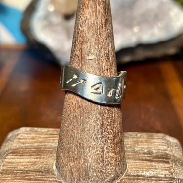 Sterling Silver Taxco Ring Symbols Mexico Tribal Vintage Retro Jewelry Gift 